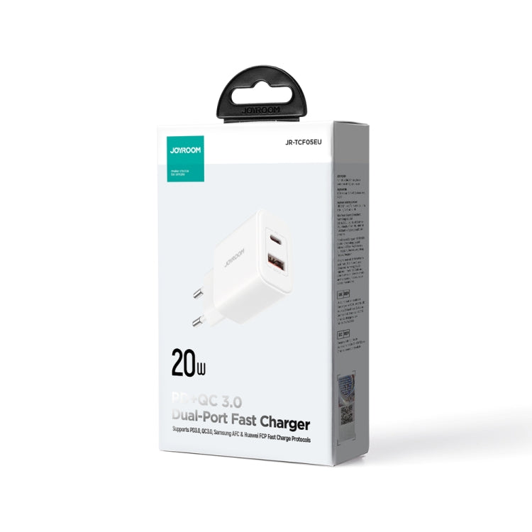 J0YROOM TCF05 20W USB+USB-C/Type-C Fast Charger, Specification:EU Plug(White) - USB Charger by JOYROOM | Online Shopping UK | buy2fix