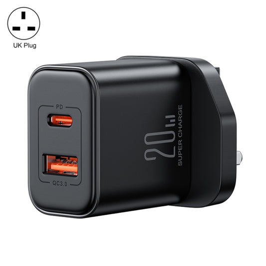 J0YROOM TCF05 20W USB+USB-C/Type-C Fast Charger, Specification:UK Plug(Black) -  by JOYROOM | Online Shopping UK | buy2fix