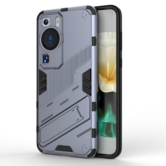 For Huawei P60 Punk Armor 2 in 1 PC + TPU Shockproof Phone Case with Invisible Holder(Grey) - Huawei Cases by buy2fix | Online Shopping UK | buy2fix