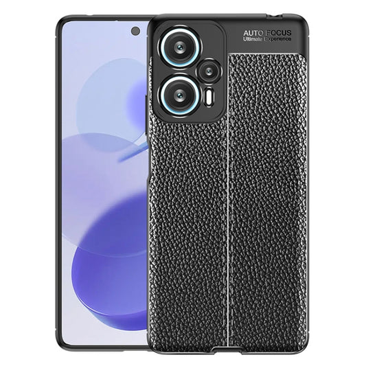 For Xiaomi Redmi Note 12 Turbo Litchi Texture Shockproof TPU Phone Case(Black) - Xiaomi Cases by buy2fix | Online Shopping UK | buy2fix