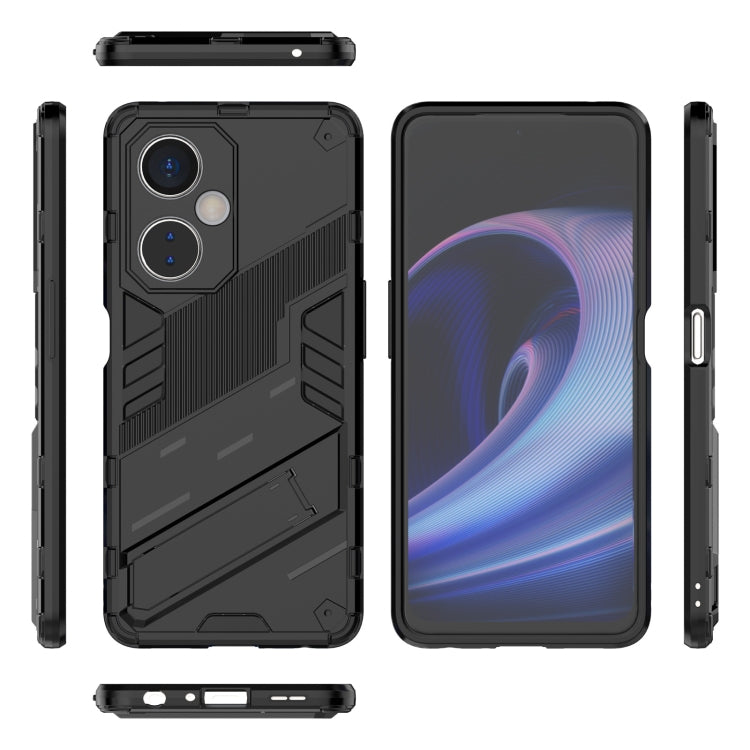 For OnePlus Nord CE 3 Punk Armor 2 in 1 PC + TPU Phone Case with Holder(Black) - OnePlus Cases by buy2fix | Online Shopping UK | buy2fix