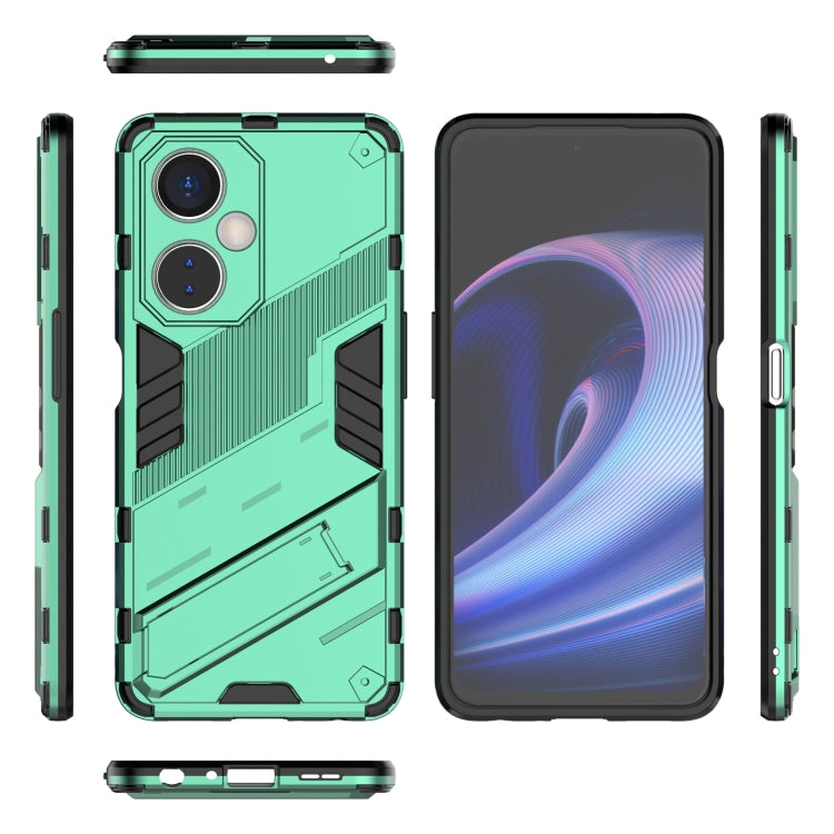 For OnePlus Nord CE 3 Punk Armor 2 in 1 PC + TPU Phone Case with Holder(Green) - OnePlus Cases by buy2fix | Online Shopping UK | buy2fix