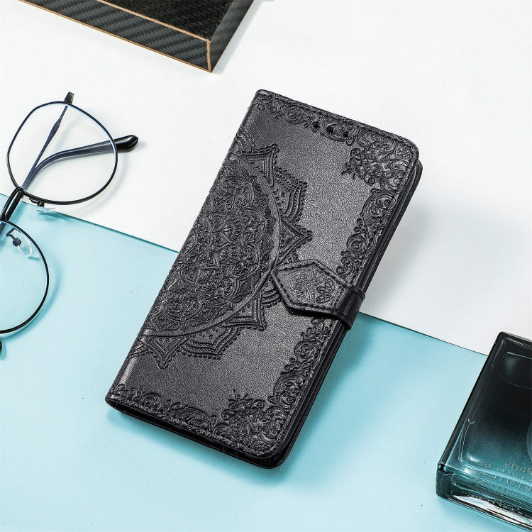 For Honor Magic5 Pro Mandala Flower Embossed Leather Phone Case(Black) - Honor Cases by buy2fix | Online Shopping UK | buy2fix