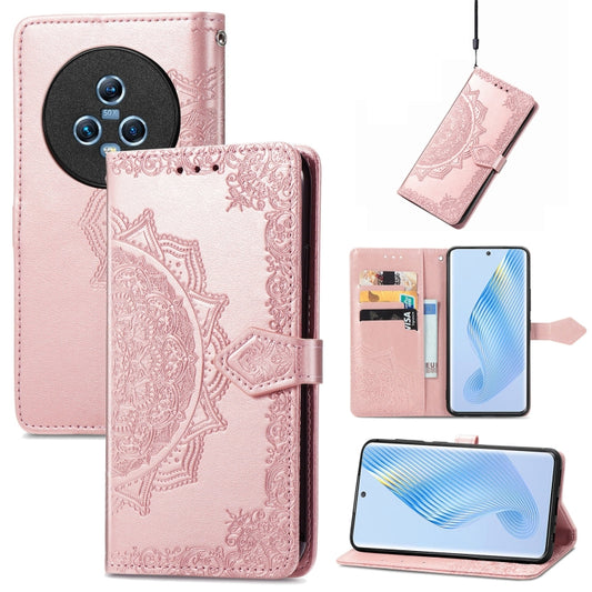 For Honor Magic5 Mandala Flower Embossed Leather Phone Case(Rose Gold) - Honor Cases by buy2fix | Online Shopping UK | buy2fix