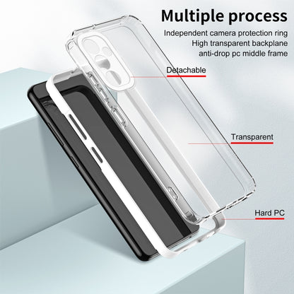 For Samsung Galaxy A24 4G 3 in 1 Clear TPU Color PC Frame Phone Case(White) - Galaxy Phone Cases by buy2fix | Online Shopping UK | buy2fix