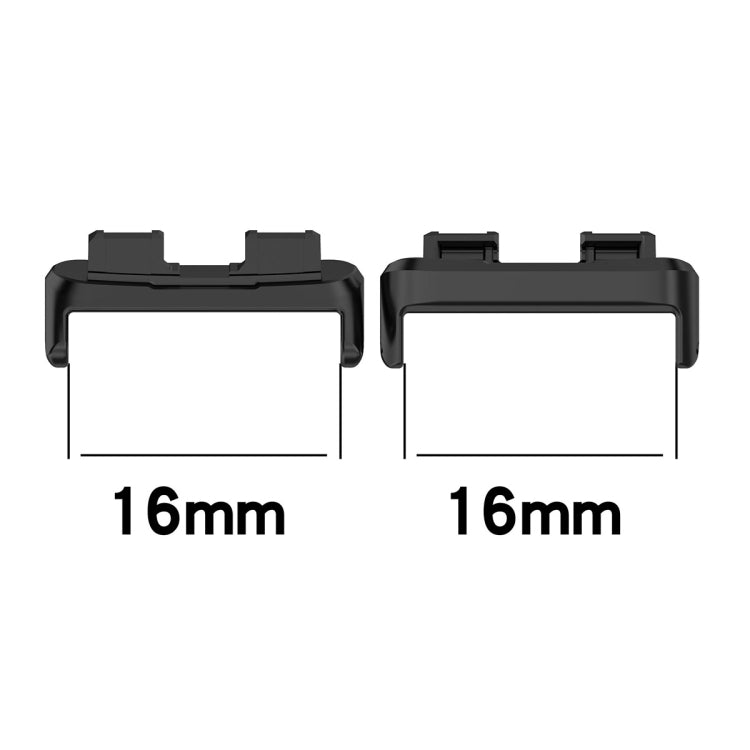 For Huawei Band 8 1 Pair Stainless steel Metal Watch Band Connector(Black) -  by buy2fix | Online Shopping UK | buy2fix