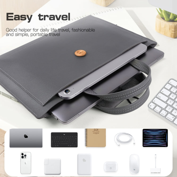 15-16 inch Universal Elastic Thread Button Portable Laptop Inner Bag(Dark Grey) - 15 inch by buy2fix | Online Shopping UK | buy2fix