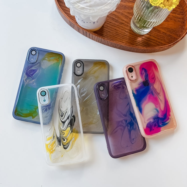 For iPhone XR Oil Painting Electroplating TPU Phone Case(Pink) - More iPhone Cases by buy2fix | Online Shopping UK | buy2fix