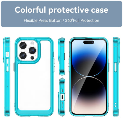 For iPhone 15 Pro Max Colorful Series Acrylic + TPU Phone Case(Transparent Blue) - iPhone 15 Pro Max Cases by buy2fix | Online Shopping UK | buy2fix