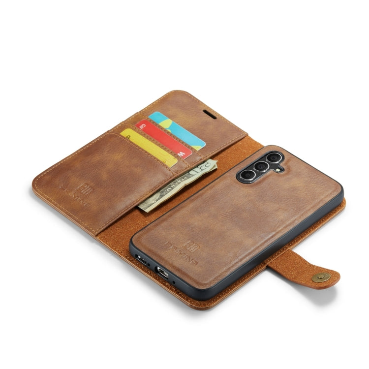 For Samsung Galaxy A34 5G DG.MING Crazy Horse Texture Detachable Magnetic Leather Case(Brown) - Galaxy Phone Cases by DG.MING | Online Shopping UK | buy2fix