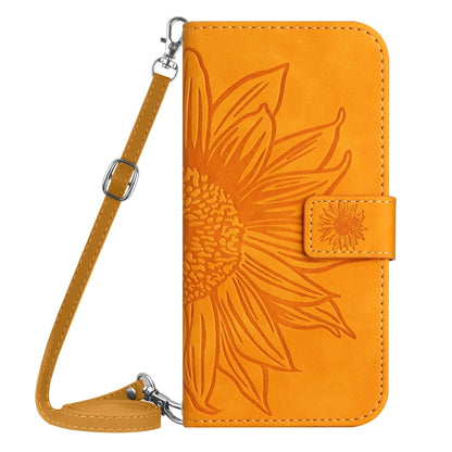 For Xiaomi Redmi Note 12S Skin Feel Sun Flower Embossed Flip Leather Phone Case with Lanyard(Yellow) - Xiaomi Cases by buy2fix | Online Shopping UK | buy2fix