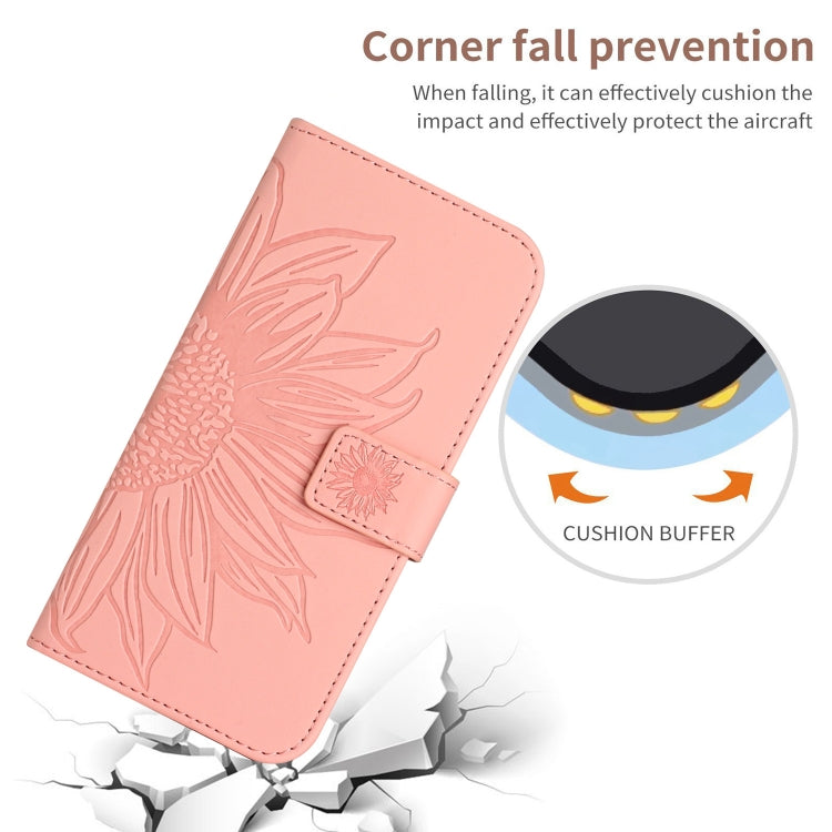 For Xiaomi Redmi Note 12S Skin Feel Sun Flower Embossed Flip Leather Phone Case with Lanyard(Pink) - Xiaomi Cases by buy2fix | Online Shopping UK | buy2fix