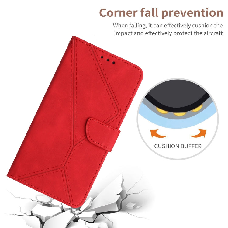 For Xiaomi Redmi Note 12 5G Stitching Embossed Leather Phone Case(Red) - Note 12 Cases by buy2fix | Online Shopping UK | buy2fix