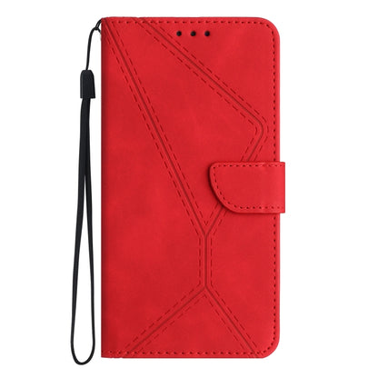 For Xiaomi POCO F5 Pro 5G Stitching Embossed Leather Phone Case(Red) - Xiaomi Cases by buy2fix | Online Shopping UK | buy2fix