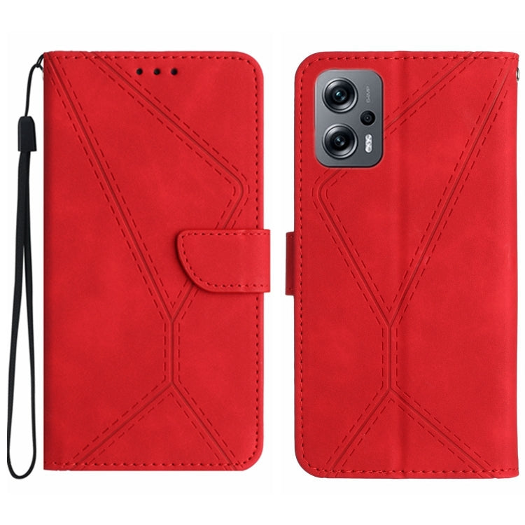 For Xiaomi POCO X4 GT Stitching Embossed Leather Phone Case(Red) - Xiaomi Cases by buy2fix | Online Shopping UK | buy2fix