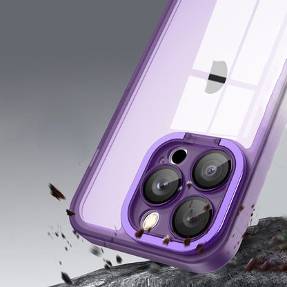 For iPhone 15 Pro Max Invisible Lens Bracket Matte Transparent MagSafe Phone Case(Purple) - iPhone 15 Pro Max Cases by buy2fix | Online Shopping UK | buy2fix