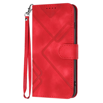 For Honor 8S Line Pattern Skin Feel Leather Phone Case(Red) - Honor Cases by buy2fix | Online Shopping UK | buy2fix