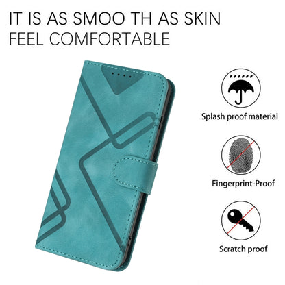 For Honor 8S Line Pattern Skin Feel Leather Phone Case(Light Blue) - Honor Cases by buy2fix | Online Shopping UK | buy2fix