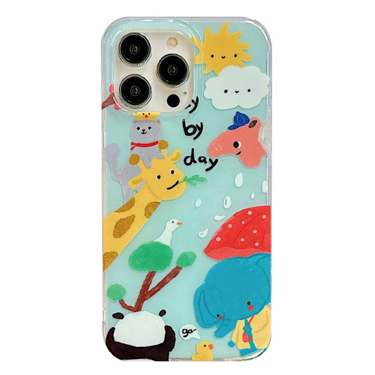 For iPhone 12 IMD Cute Animal Pattern Phone Case(Giraffe) - iPhone 12 / 12 Pro Cases by buy2fix | Online Shopping UK | buy2fix