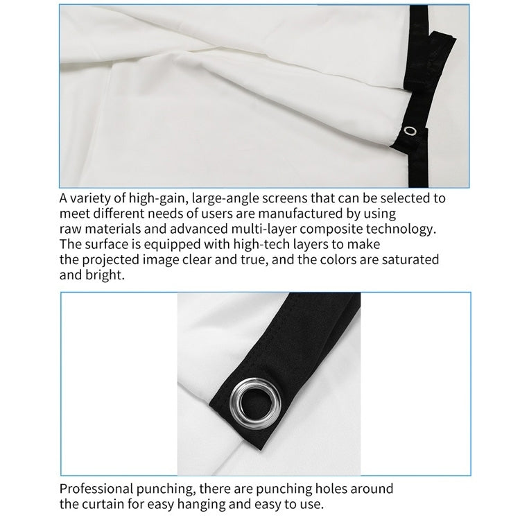 Simple Folding Thin Polyester Projector Film Curtain, Size:150 inch 4:3 - Other by buy2fix | Online Shopping UK | buy2fix