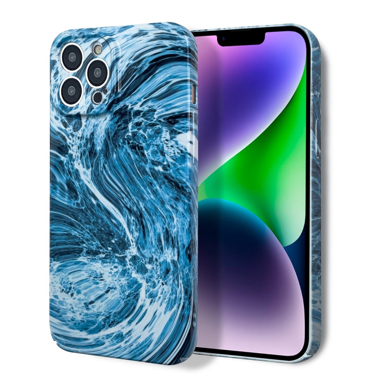 For iPhone XS Max Marble Pattern Phone Case(Navy Blue White) - More iPhone Cases by buy2fix | Online Shopping UK | buy2fix