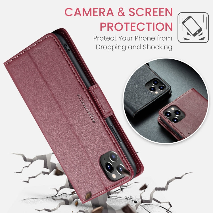 For iPhone 11 Pro Max CaseMe 023 Butterfly Buckle Litchi Texture RFID Anti-theft Leather Phone Case(Wine Red) - iPhone 11 Pro Max Cases by CaseMe | Online Shopping UK | buy2fix