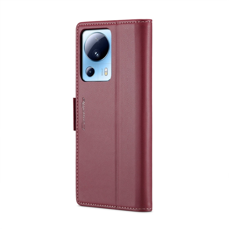 For Xiaomi 13 Lite CaseMe 023 Butterfly Buckle Litchi Texture RFID Anti-theft Leather Phone Case(Wine Red) - 13 Lite Cases by CaseMe | Online Shopping UK | buy2fix