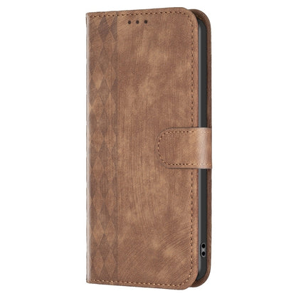 For Xiaomi Redmi K60 / K60 Pro Plaid Embossed Leather Phone Case(Brown) - Redmi K60 Cases by buy2fix | Online Shopping UK | buy2fix