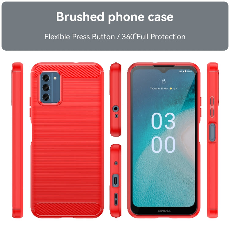 For Nokia C300 Brushed Texture Carbon Fiber TPU Phone Case(Red) - Nokia Cases by buy2fix | Online Shopping UK | buy2fix