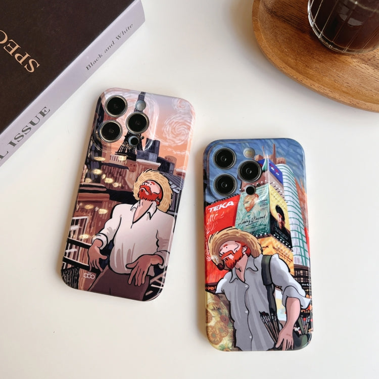 For iPhone 12 Pro Precise Hole Oil Painting Pattern PC Phone Case(Tower) - iPhone 12 / 12 Pro Cases by buy2fix | Online Shopping UK | buy2fix