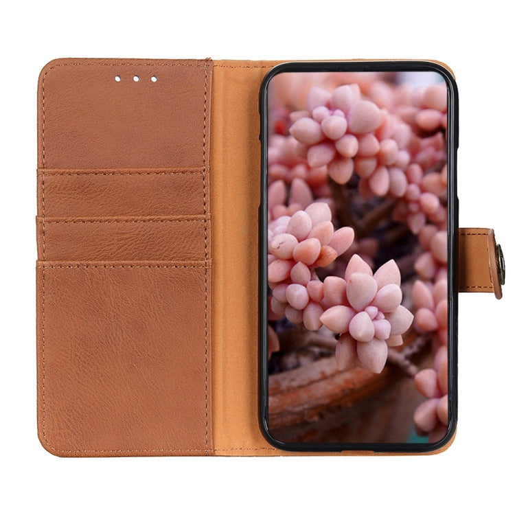 For Xiaomi Poco F5 Pro/Redmi K60/K60 Pro KHAZNEH Cowhide Texture Horizontal Flip Leather Phone Case(Brown) - Xiaomi Cases by buy2fix | Online Shopping UK | buy2fix