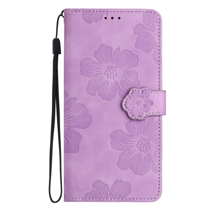 For Xiaomi 11T / 11T Pro Flower Embossing Pattern Leather Phone Case(Purple) - Xiaomi Cases by buy2fix | Online Shopping UK | buy2fix