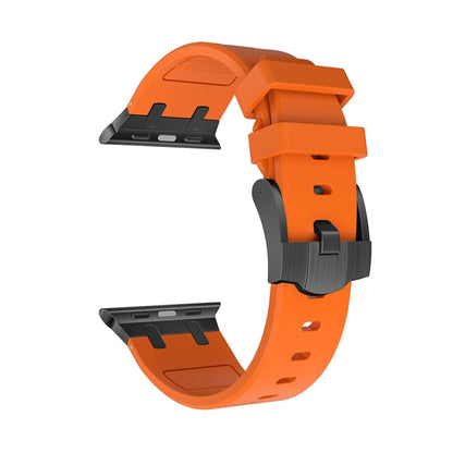 AP Silicone Watch Band For Apple Watch Ultra 49mm(Black Orange) - Watch Bands by buy2fix | Online Shopping UK | buy2fix