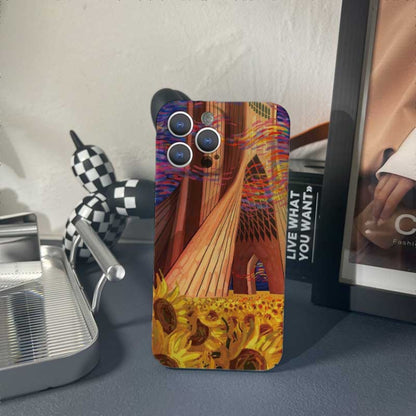 For iPhone 12 Pro Max Precise Hole Oil Painting Pattern PC Phone Case(Architectural Painting) - iPhone 12 Pro Max Cases by buy2fix | Online Shopping UK | buy2fix