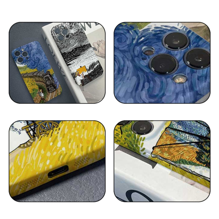 For iPhone 8 Plus / 7 Plus Precise Hole Oil Painting Pattern PC Phone Case(Train) - More iPhone Cases by buy2fix | Online Shopping UK | buy2fix