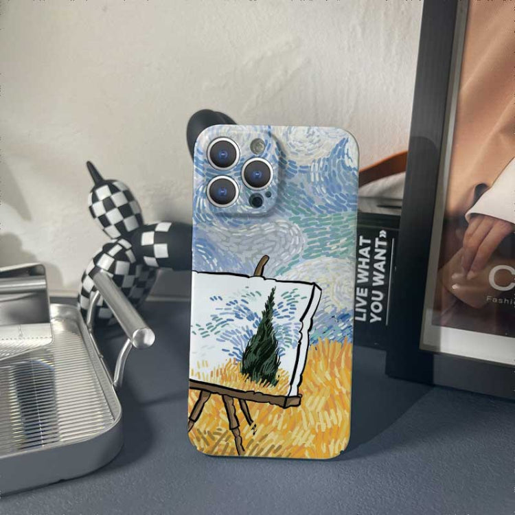 For iPhone X / XS Precise Hole Oil Painting Pattern PC Phone Case(Landscape Painting) - More iPhone Cases by buy2fix | Online Shopping UK | buy2fix