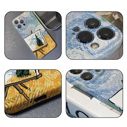 For iPhone XS Max Precise Hole Oil Painting Pattern PC Phone Case(Landscape Painting) - More iPhone Cases by buy2fix | Online Shopping UK | buy2fix