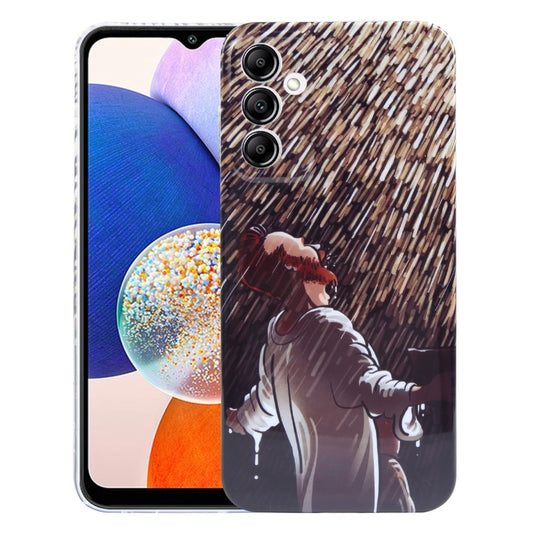 For Samsung Galaxy A14 5G Precise Hole Oil Painting Pattern PC Phone Case(Rain) - Galaxy Phone Cases by buy2fix | Online Shopping UK | buy2fix