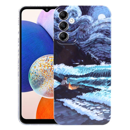 For Samsung Galaxy A14 5G Precise Hole Oil Painting Pattern PC Phone Case(Sea Wave) - Galaxy Phone Cases by buy2fix | Online Shopping UK | buy2fix