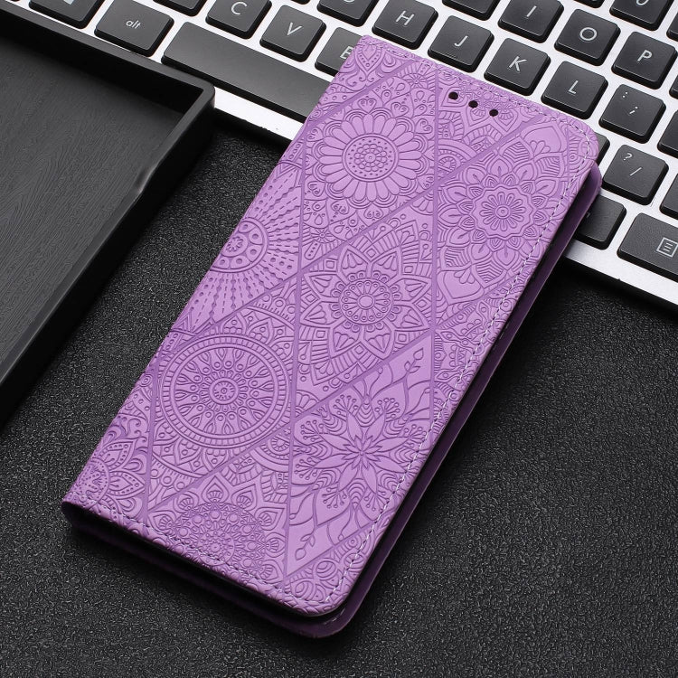 For Samsung Galaxy S22+ 5G Ethnic Embossed Adsorption Leather Phone Case(Purple) - Galaxy S22+ 5G Cases by buy2fix | Online Shopping UK | buy2fix