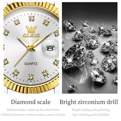 OLEVS 5526 Women Diamond Set Luminous Waterproof Quartz Watch(White) - Metal Strap Watches by OLEVS | Online Shopping UK | buy2fix