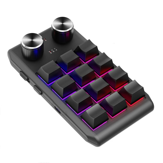 Bluetooth Wireless 12KV2 MOLD Mini Mechanical 12 Keys 2 Knob Custom Programming Keyboard(Black) - Mini Keyboard by buy2fix | Online Shopping UK | buy2fix