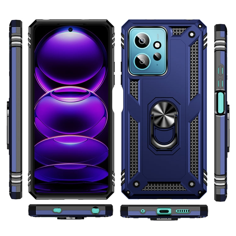 For Xiaomi Redmi Note 12 4G Global Shockproof TPU + PC Phone Case with Holder(Blue) - Note 12 Cases by buy2fix | Online Shopping UK | buy2fix