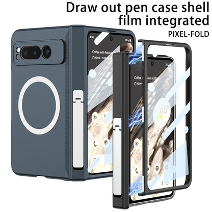 For Google Pixel Fold GKK Integrated Magsafe Fold Hinge Full Coverage Phone Case with Holder(Blue) - Google Cases by GKK | Online Shopping UK | buy2fix