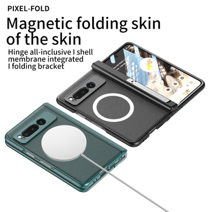 For Google Pixel Fold GKK Integrated Magsafe Fold Hinge Full Coverage Leather Phone Case with Holder(Black) - Google Cases by GKK | Online Shopping UK | buy2fix