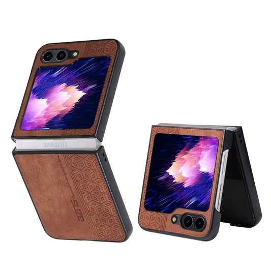 For Samsung Galaxy Z Flip5 AZNS 3D Embossed Skin Feel Phone Case(Brown) - Galaxy Z Flip5 Cases by AZNS | Online Shopping UK | buy2fix