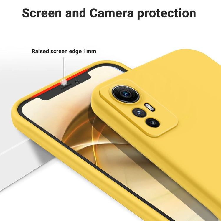 For Xiaomi Redmi Note 12S 4G Pure Color Liquid Silicone Shockproof Phone Case(Yellow) - Xiaomi Cases by buy2fix | Online Shopping UK | buy2fix