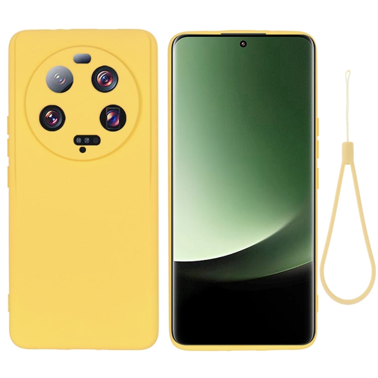 For Xiaomi 13 Ultra 5G Pure Color Liquid Silicone Shockproof Phone Case(Yellow) - 13 Ultra Cases by buy2fix | Online Shopping UK | buy2fix