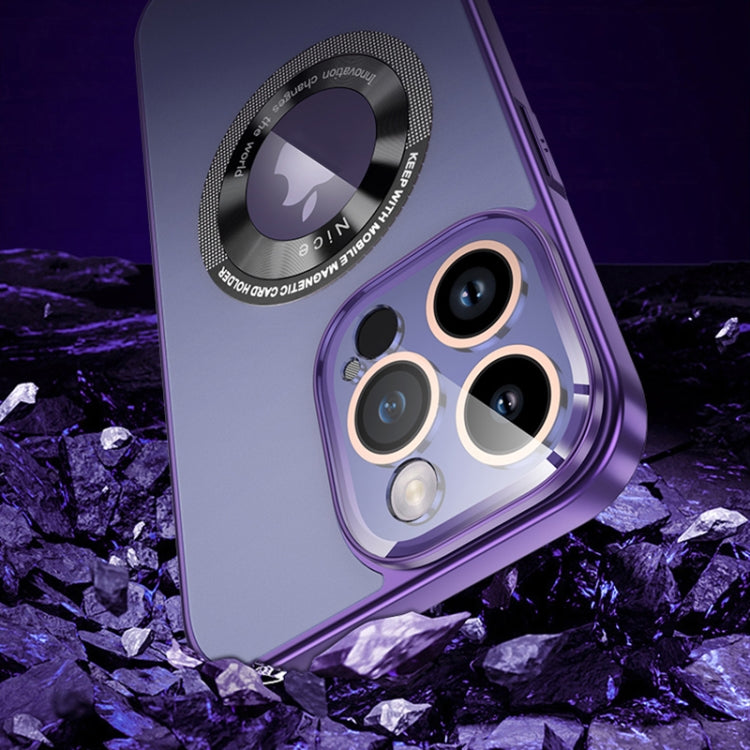 For iPhone 14 CD Texture MagSafe Magnetic Phone Case(Dark Purple) - iPhone 14 Cases by buy2fix | Online Shopping UK | buy2fix
