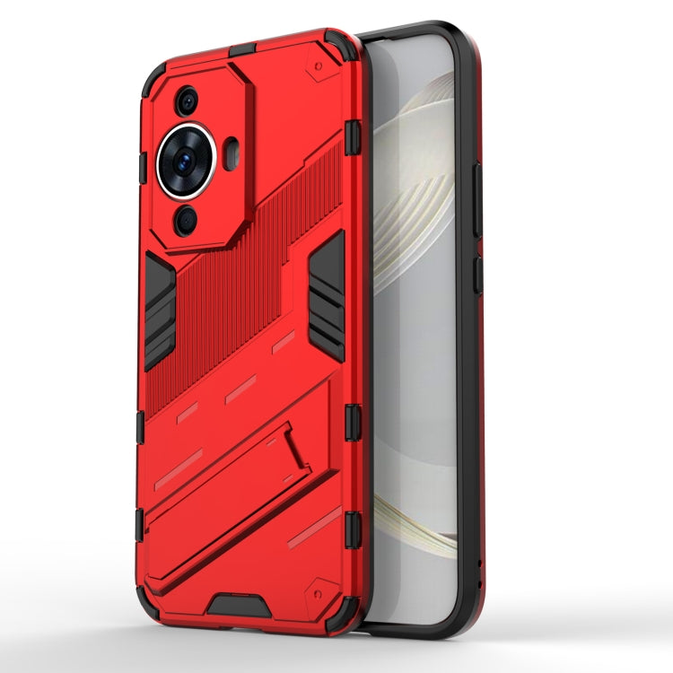 For Huawei nova 11 4G Punk Armor 2 in 1 PC + TPU Phone Case with Holder(Red) - Huawei Cases by buy2fix | Online Shopping UK | buy2fix